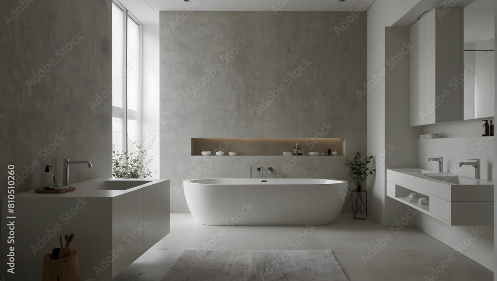In a minimalist apartment, a solitary bathroom stands against a backdrop of solid white, its simplicity belying hidd ai_generated In a minimalist apartment, a solitary bathroom stands against a backdrop of solid white, its simplicity belying hidd ai_generated
