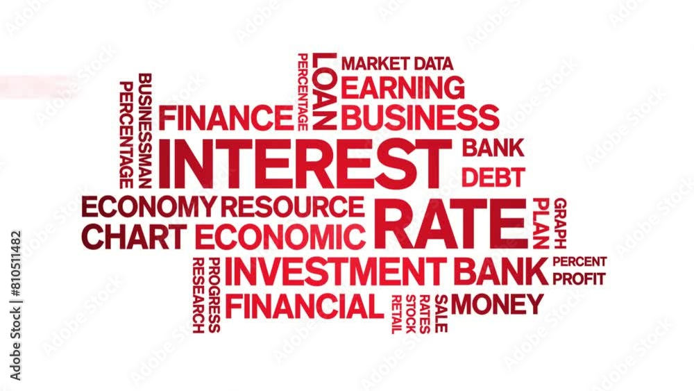 Interest Rates Word interest rate animated word cloud;text design animation tag kinetic ...
