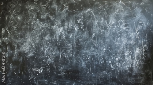 Abstract texture of chalk rubbed out on blackboard or chalkboard background. School education, dark wall backdrop or learning concept. photo