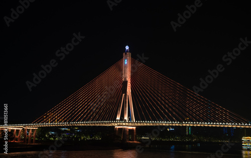 Xishuangbanna Bridge night scene lighting photo