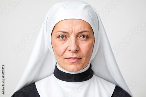 Elderly Woman in Traditional Nun's Habit