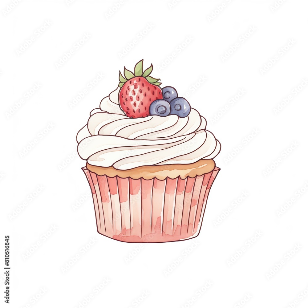 Photo of Berry Divine Bakery, Isolated on white background Photo of Berry Divine Bakery, Isolated on white background
