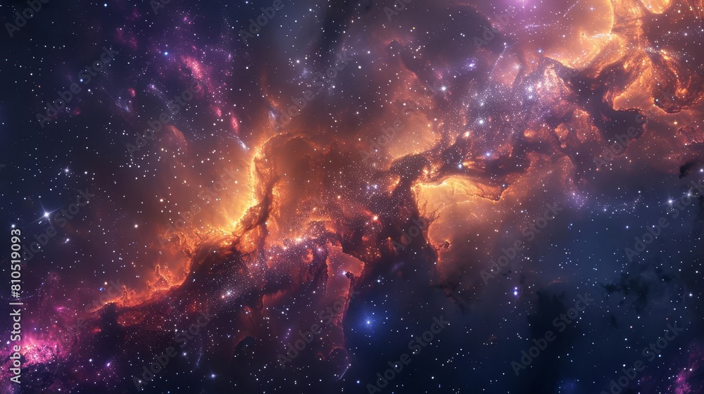 Capture the breathtaking expanse of a cosmic panorama featuring a vibrant galaxy cluster with swirling nebulae Capture the breathtaking expanse of a cosmic panorama featuring a vibrant galaxy cluster with swirling nebulae