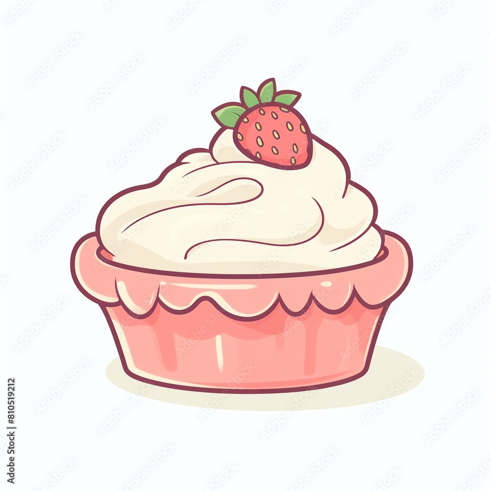Photo of Strawberry Cream Dream, Isolated on white background Photo of Strawberry Cream Dream, Isolated on white background