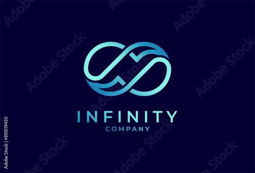 Infinity Logo, Letter N with Infinity combination, suitable for technology, brand and company logo design, vector illustration