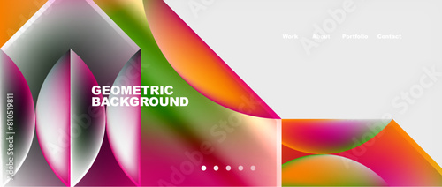 Colorful gradients with abstract geometric shapes. Vector Illustration For Wallpaper, Banner, Background, Card, Book Illustration, landing page