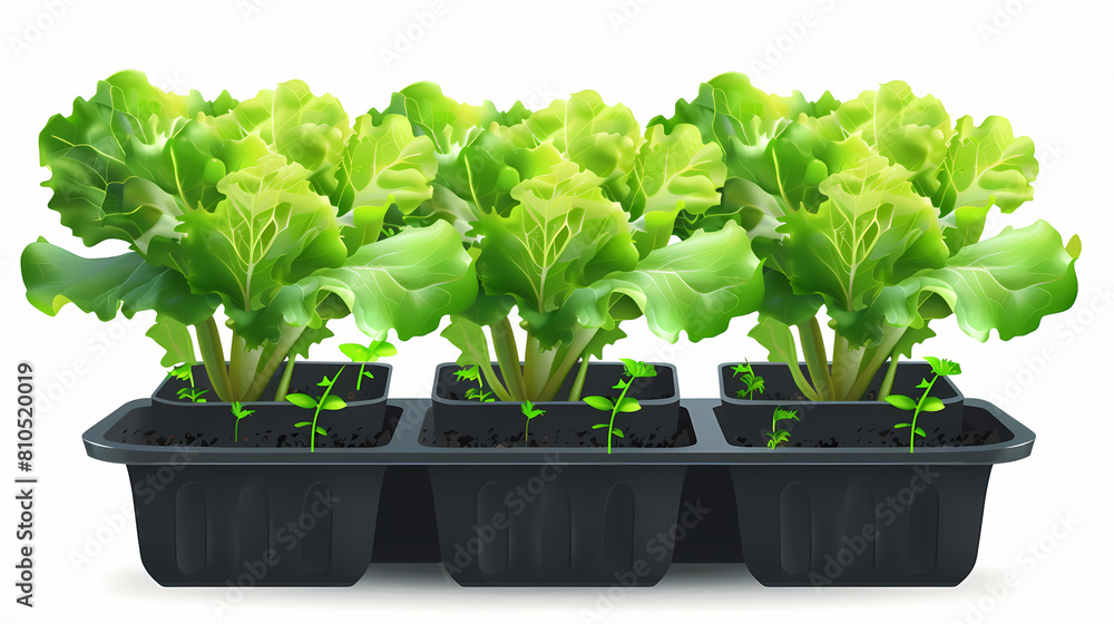 Young cucumber plant with leaves and flowers and buds are growing in greenhouse, power system with control,vector image Young cucumber plant with leaves and flowers and buds are growing in greenhouse, power system with control,vector image