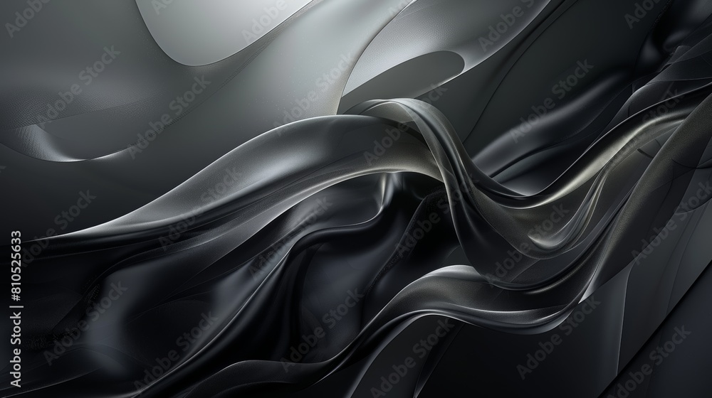 Black and grey waves of liquid metal intertwine in an abstract sculpture. Black and grey waves of liquid metal intertwine in an abstract sculpture.