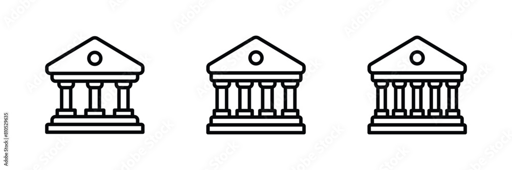 bank building icon set vector bank building icon set vector