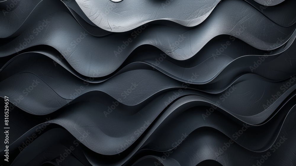 Obraz premium Black metal wavy texture.