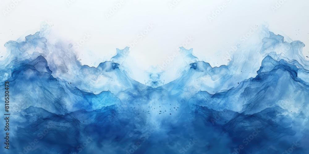  Blue ink clouds in the style of Chinese painting. Created with Ai 