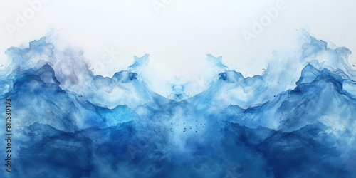  Blue ink clouds in the style of Chinese painting. Created with Ai 