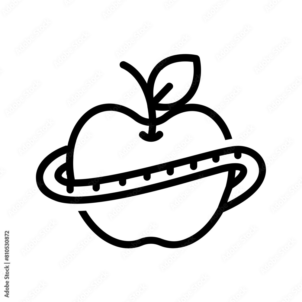Vector black line icon for Nutritional diet Vector black line icon for Nutritional diet