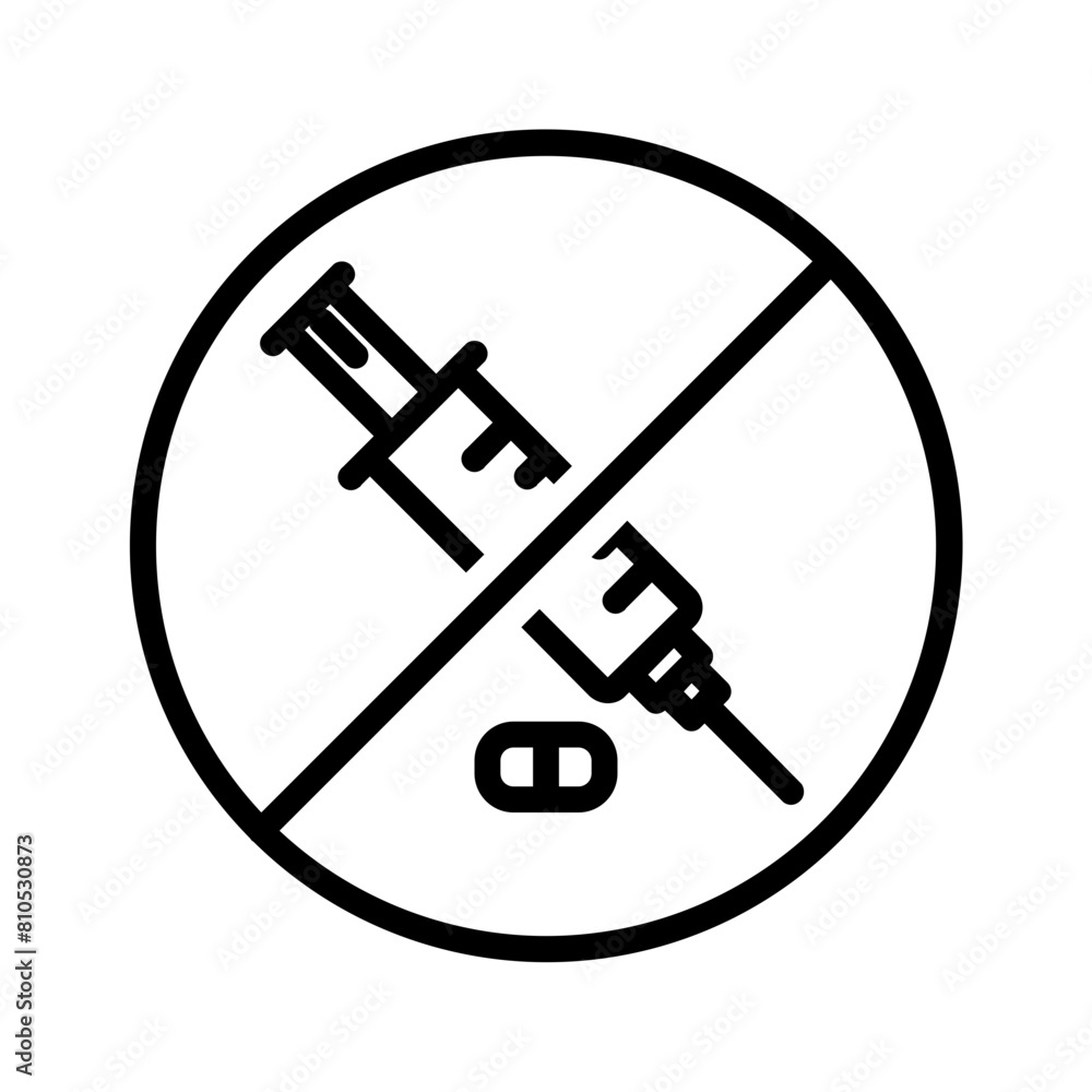 Vector black line icon for Non steroidal Vector black line icon for Non steroidal