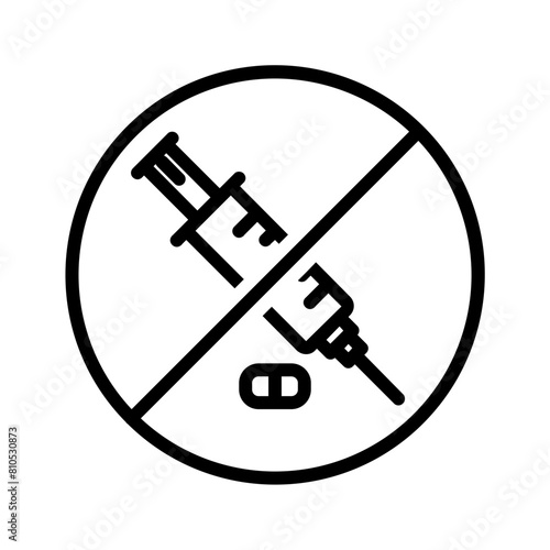 Vector black line icon for Non steroidal