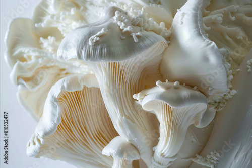 Wallpaper Mural A close up of white mushrooms on a white background. Torontodigital.ca