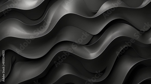 Black wavy smooth silk or satin fabric for advertising, web, and print.