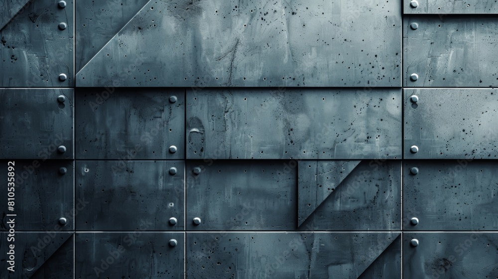 Blue metal background with rivets. Blue metal background with rivets.