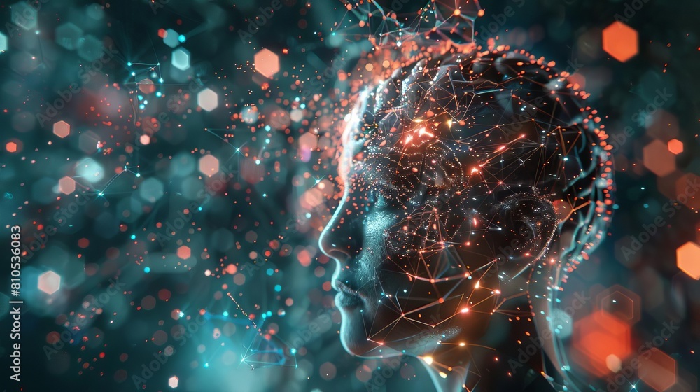 Futuristic depictions of neuron connections and brain research Futuristic depictions of neuron connections and brain research