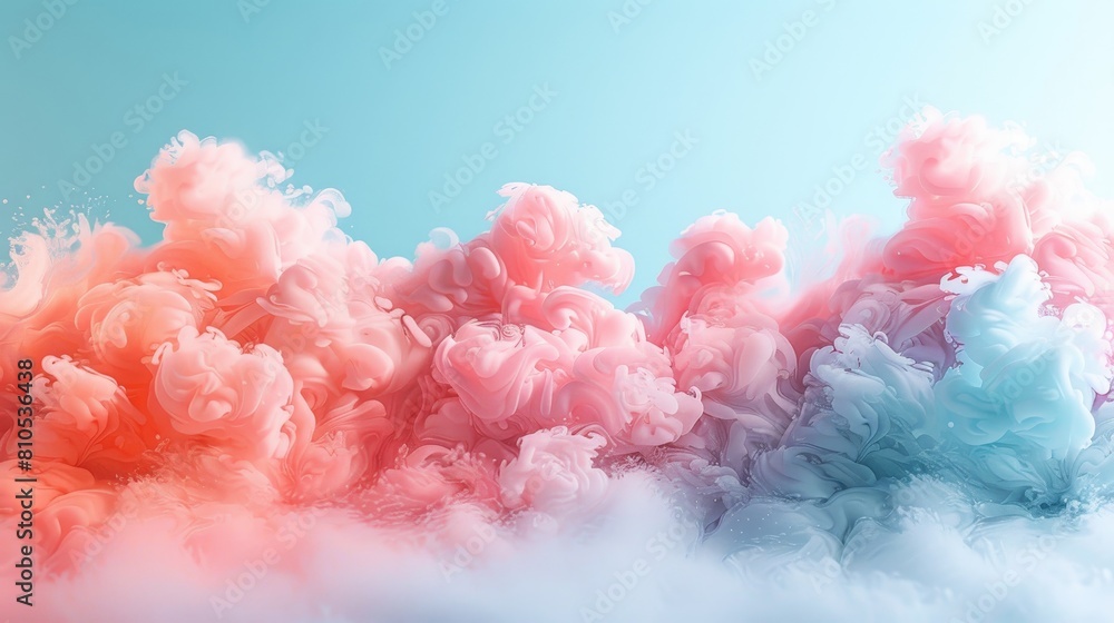 Fototapeta premium A design concept featuring soft pastel colors resembling fluffy cotton candy