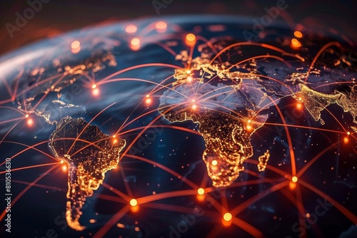 Global market dynamics with a digital map of connections and networks