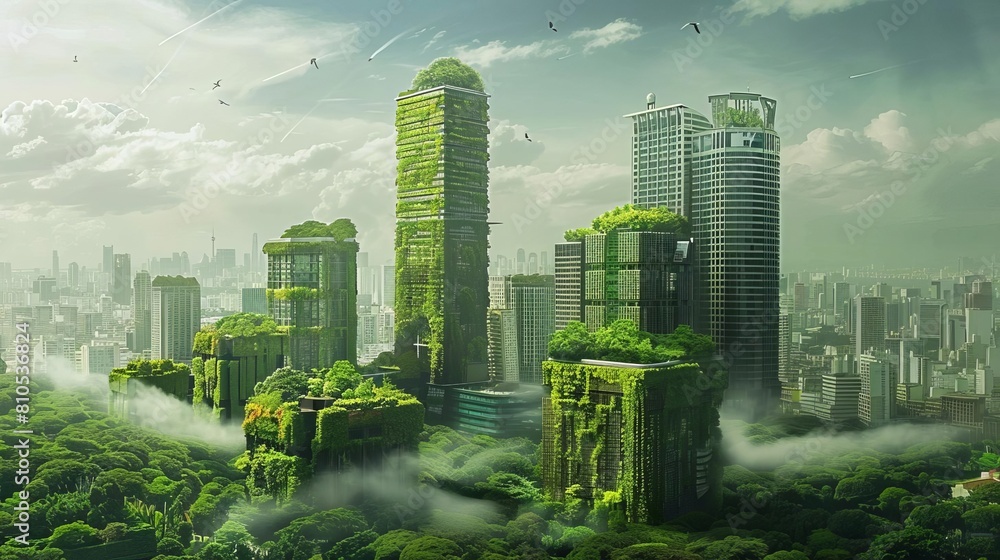 Naklejka premium Green technologies in modern environmentalism