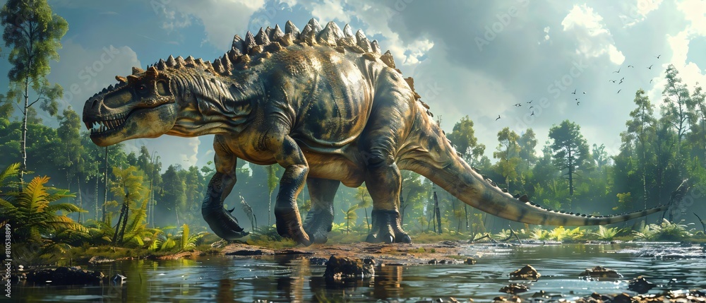 Fototapeta premium Speculate on the mating rituals of the dinosaur species represented by the latest fossil discovery
