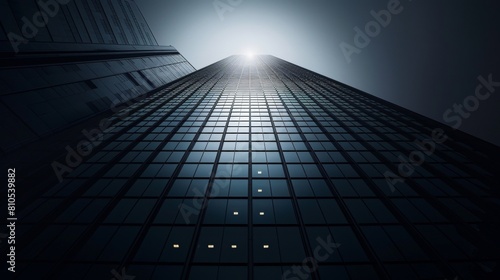 Gazing up at the imposing skyscraper, its reflective surface mirroring the bustling city below, I'm reminded of the limitless possibilities that lie within each of us. photo