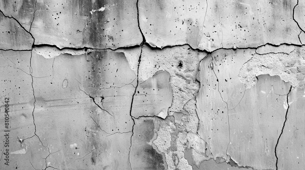 Obraz premium Cement wall with cracks, imperfections.