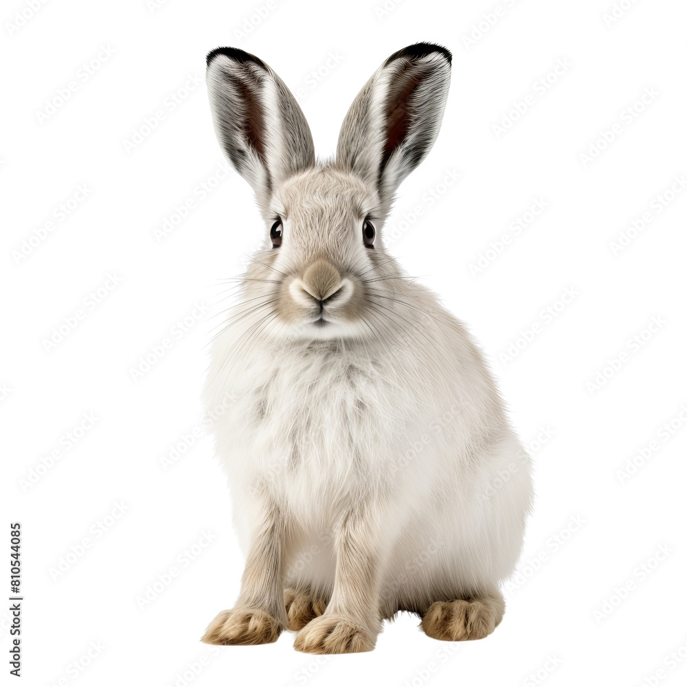 Cute white bunny looking at the camera with a curious expression. Cute white bunny looking at the camera with a curious expression.