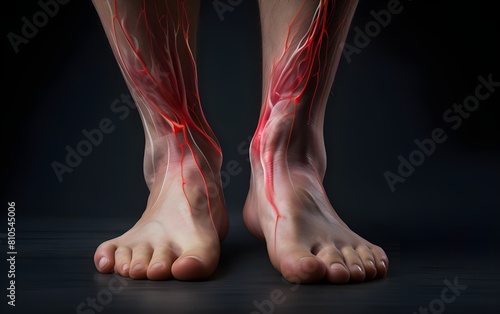 legs of person with tendon and nerve pain in the legs and feet