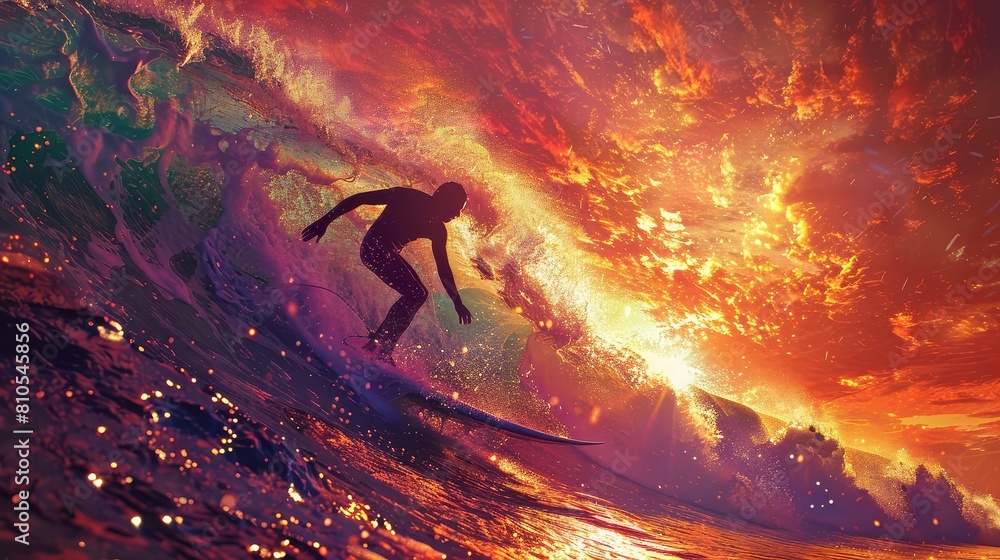 A surfer rides a huge wave A surfer rides a huge wave