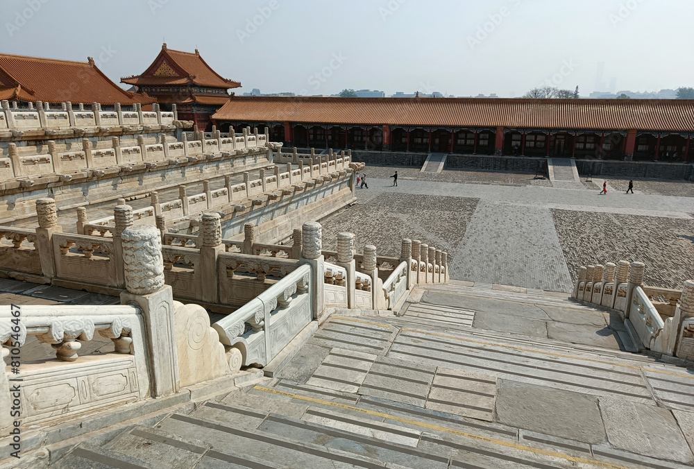 Obraz premium China, Beijing, Zijincheng- Purple Forbidden City, Jinluandian - Hall of Golden Throne, Taihe Dian - Hall of Supreme Harmony, imperial palace 