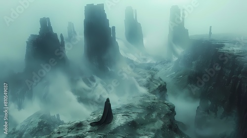 A labyrinth of black rock formations, their twisted shapes and towering spires creating a surreal and otherworldly landscape