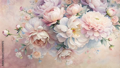 Watercolor background adorned with soft pastel