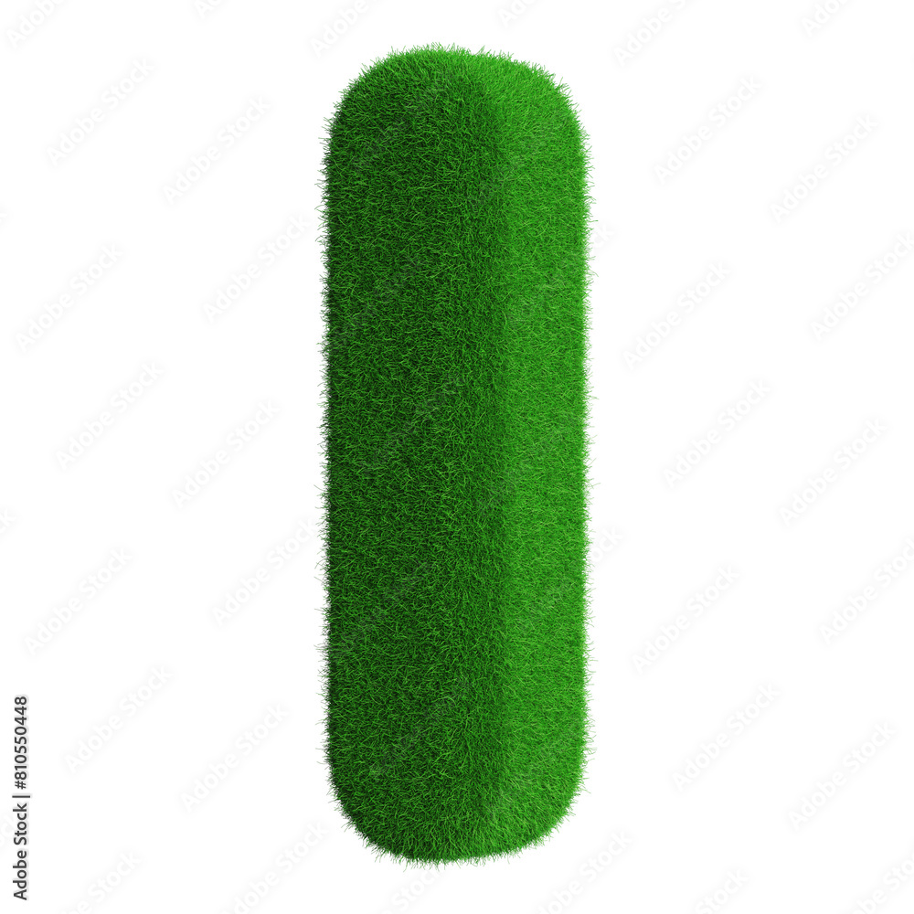 Grass Font Green Uppercase 3d Render . Letter I Grass Font Green Uppercase 3d Render . Letter I