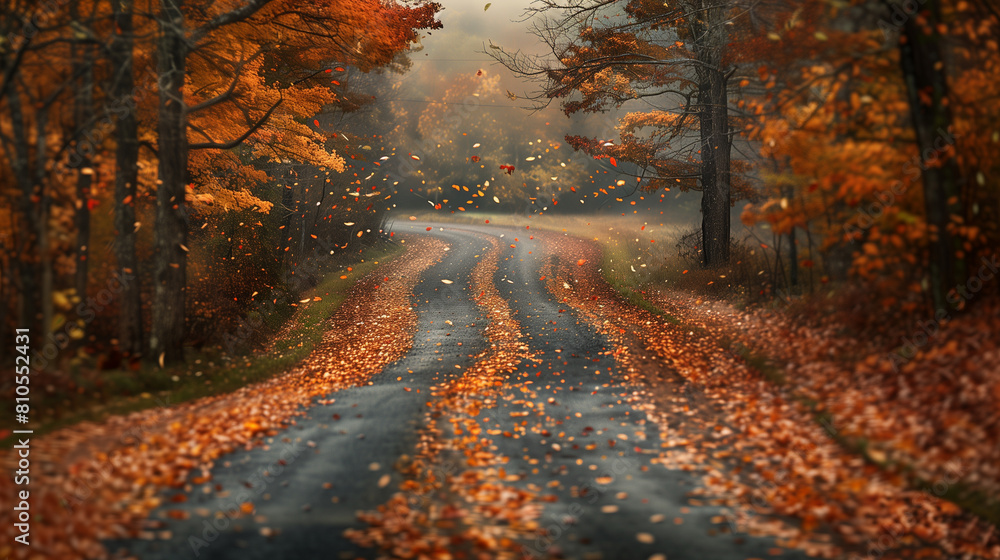 a road lined with colorful autumn trees