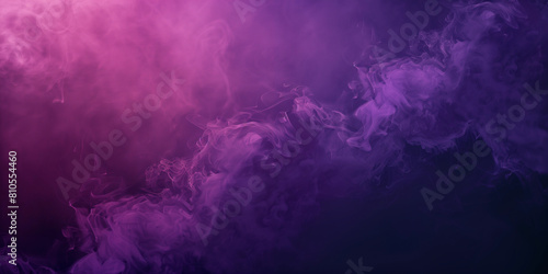 Creative purple lilac smoke Halloween background of floating smoking graphic studio banner misty fog haze atmosphere on monochrome trendy plain back ground cloudy mysterious copy space backdrop