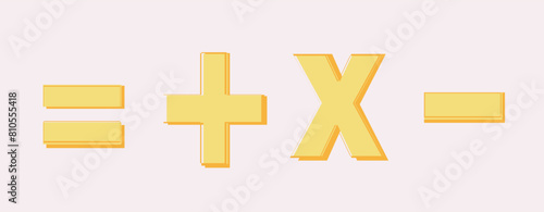 Set of monochrome icons with mathematical symbols 