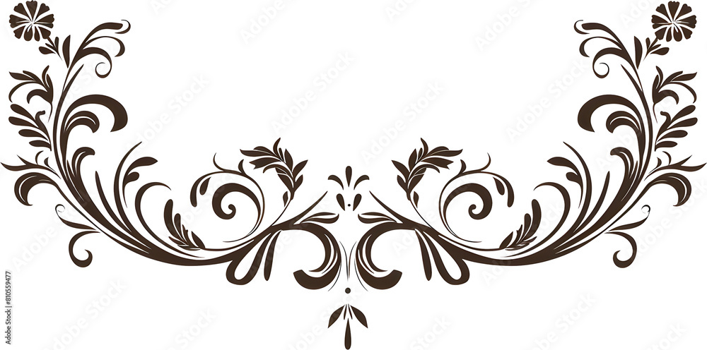 Abstract floral design transparent. Black and white floral Transparent. Floral frame with ornament