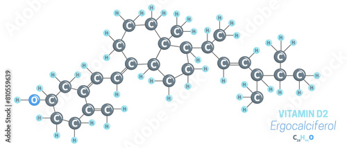 Ergocalciferol D2 Vitamin Molecule of C28H44O