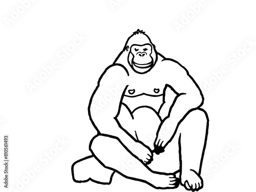cartoon illustration of a gorilla
