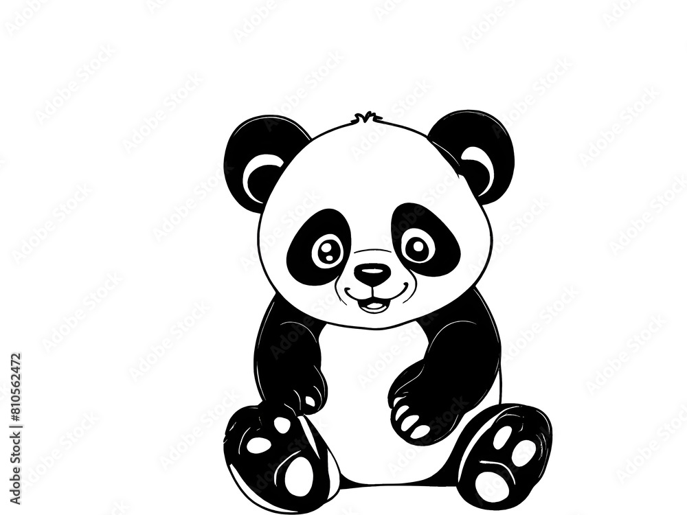 Panda illustration on white background vector art Panda illustration on white background vector art