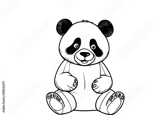Panda illustration on white background vector art