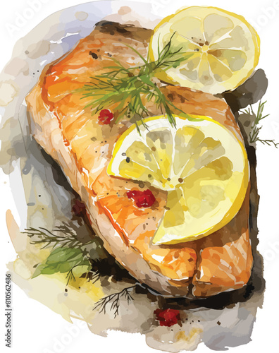 Savory Salmon Delight: Pan-Seared Fillet with Lemon and Dill
