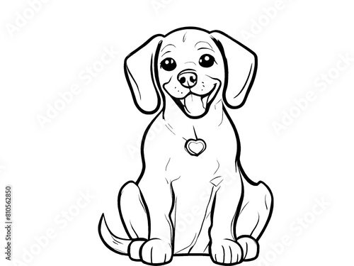 illustration of a dog black and white background