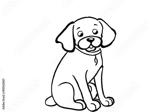 illustration of a dog black and white background