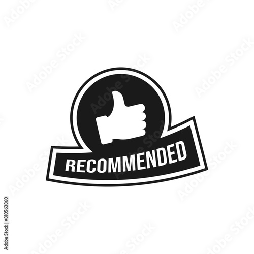 Recommended badge sticker icon design isolated on white background. Vector illustration