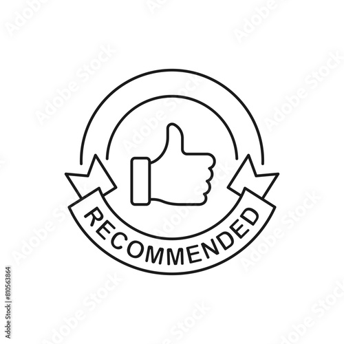 Recommended badge sticker icon design isolated on white background. Vector illustration
