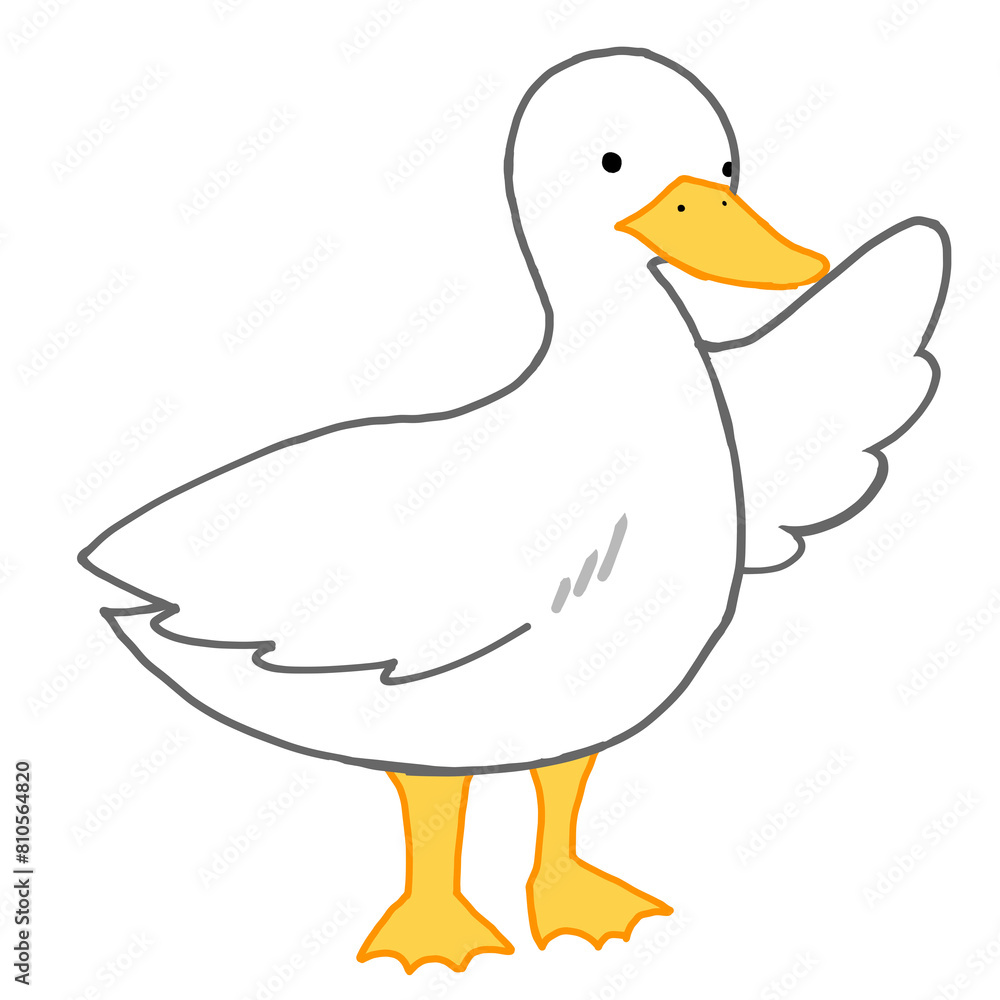 Obraz premium 挨拶をするアヒルのイラスト